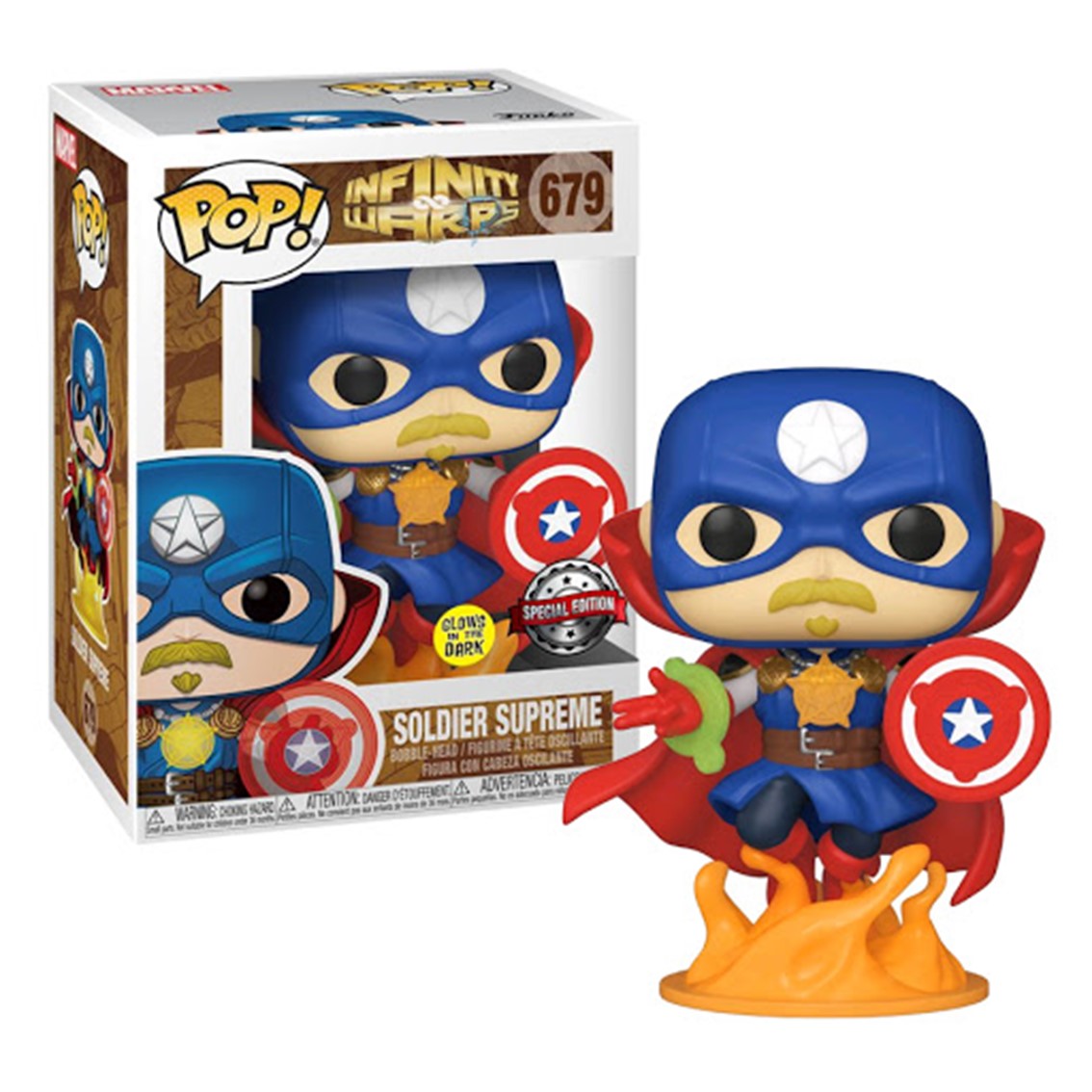Funko pop marvel infinity warps soldado supremo glow in the dark Frikytopia