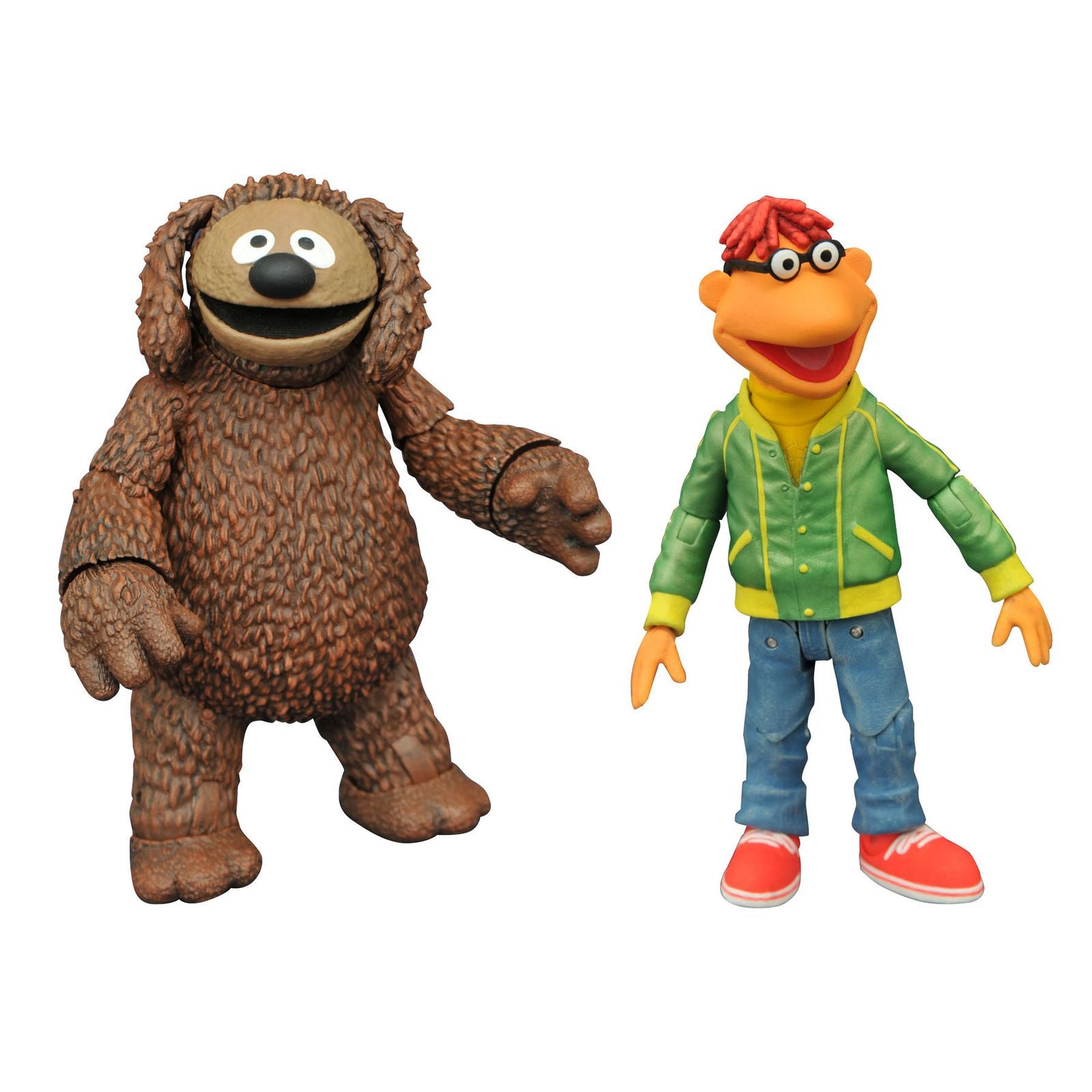 Set 2 figuras diamond select the muppets scooter y rowlf el perro