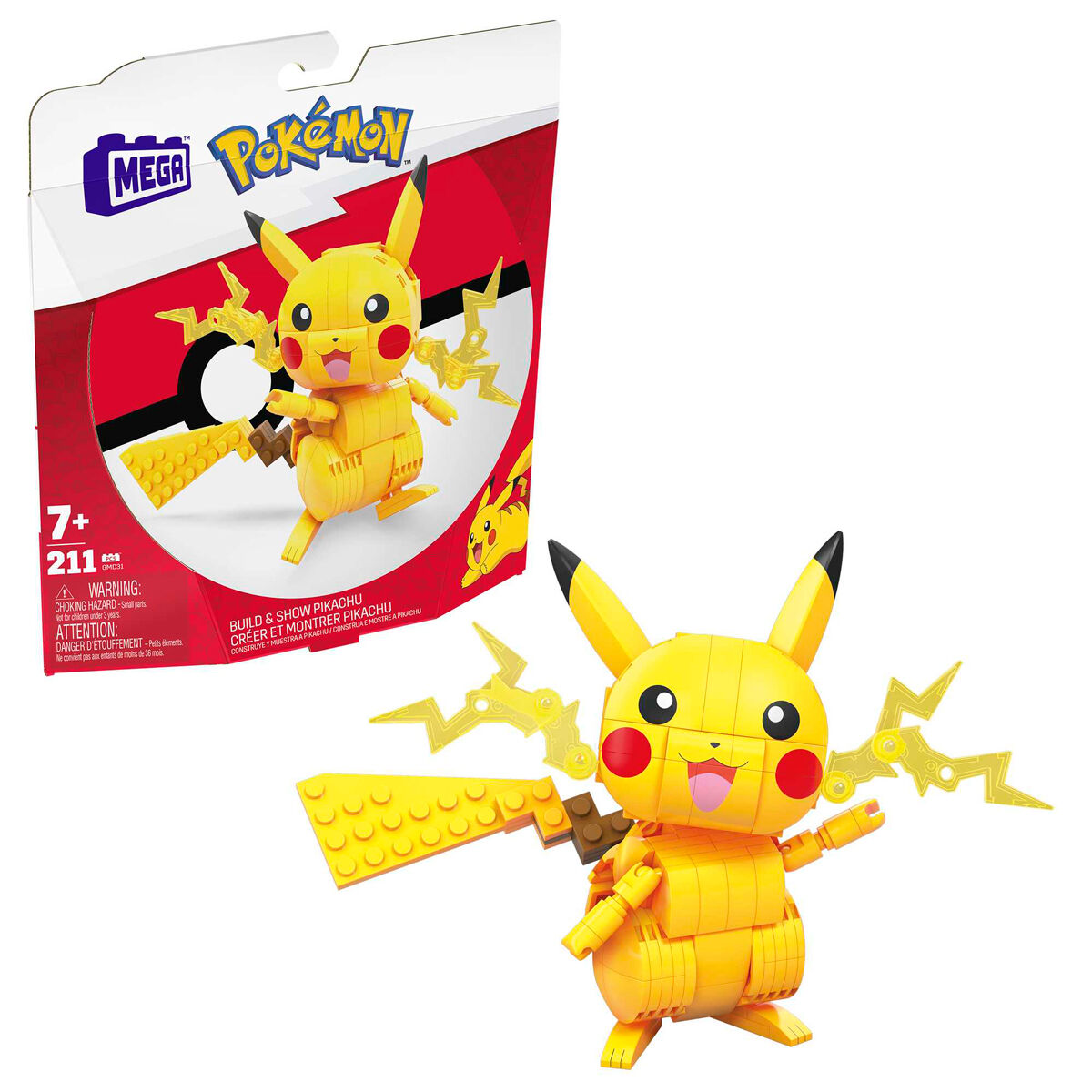 Pokemon Kit de Construccion Mega Construx Wonder Builders Pikachu 10cm Frikytopia