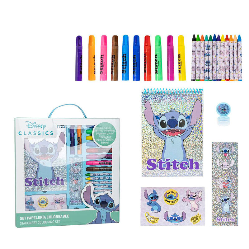 Set papeleria coloreable Stitch Disney Frikytopia