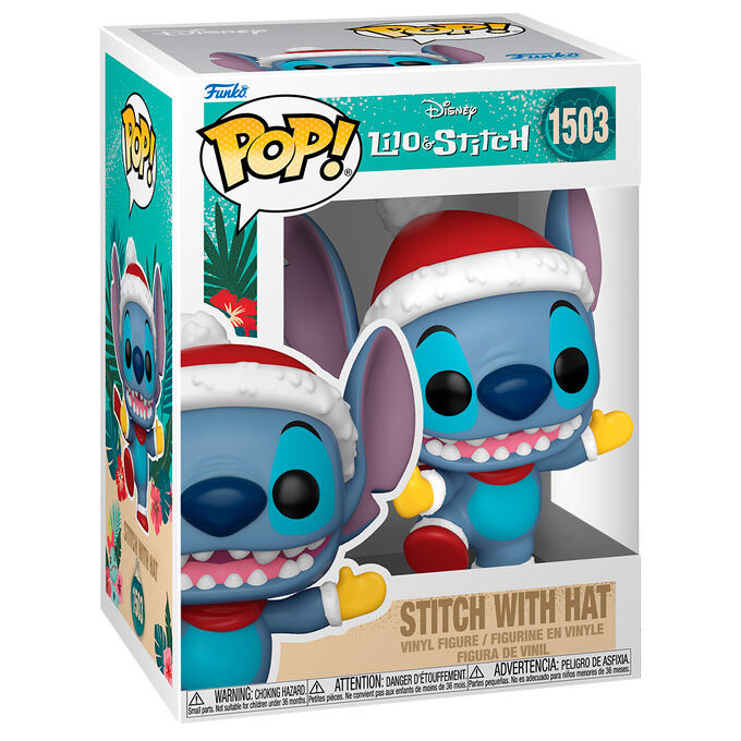 Disney Figura POP! Vinyl Holiday Stitch w/Hat 9 cm Frikytopia