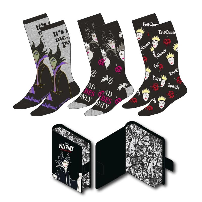 Disney Villains Pack de 3 Pares de calcetines 36-43 Frikytopia