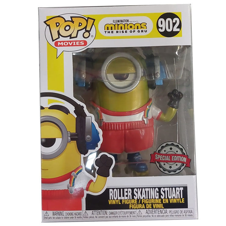 Set Figura POP Tee Minions Roller Skating Stuart Metallic Talla XL