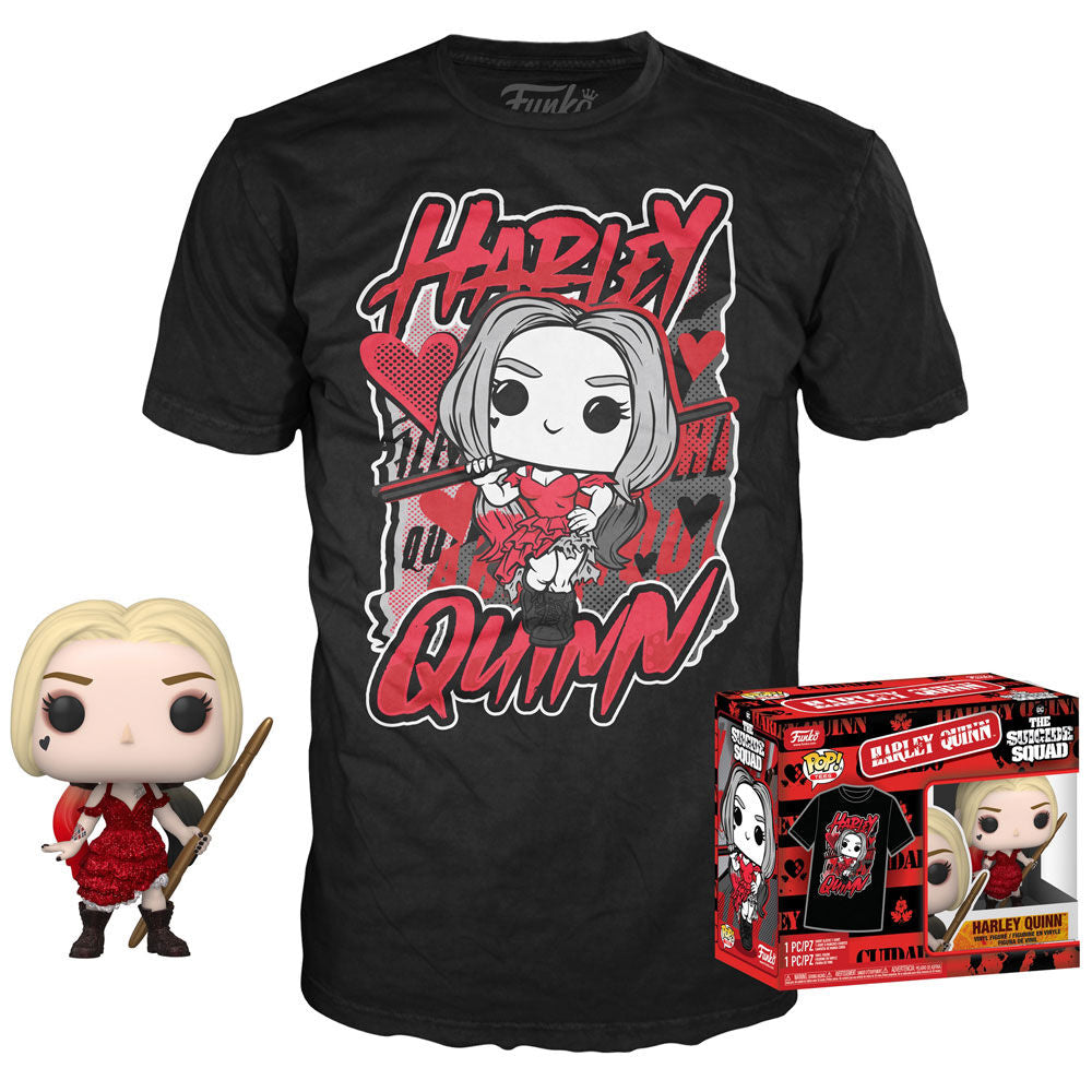 Set Figura POP Tee DC Comics Escuadron Suicida Harley Quinn Talla M Frikytopia