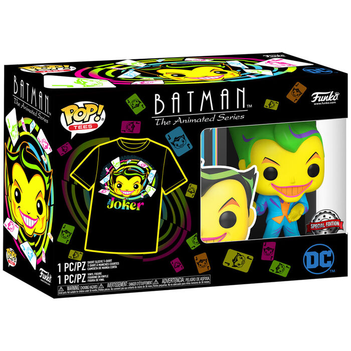 Set Figura POP Tee DC Comics Batman Joker Exclusive Talla S
