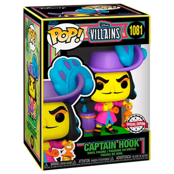 Figura POP Disney Villains Hook Black Light Exclusive Frikytopia
