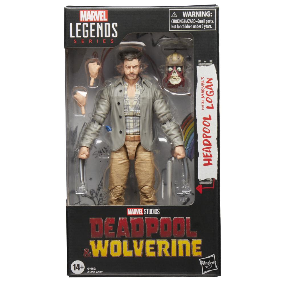 Figura Headpool with Marvels Logan Deadpool and Wolverine Marvel Legends