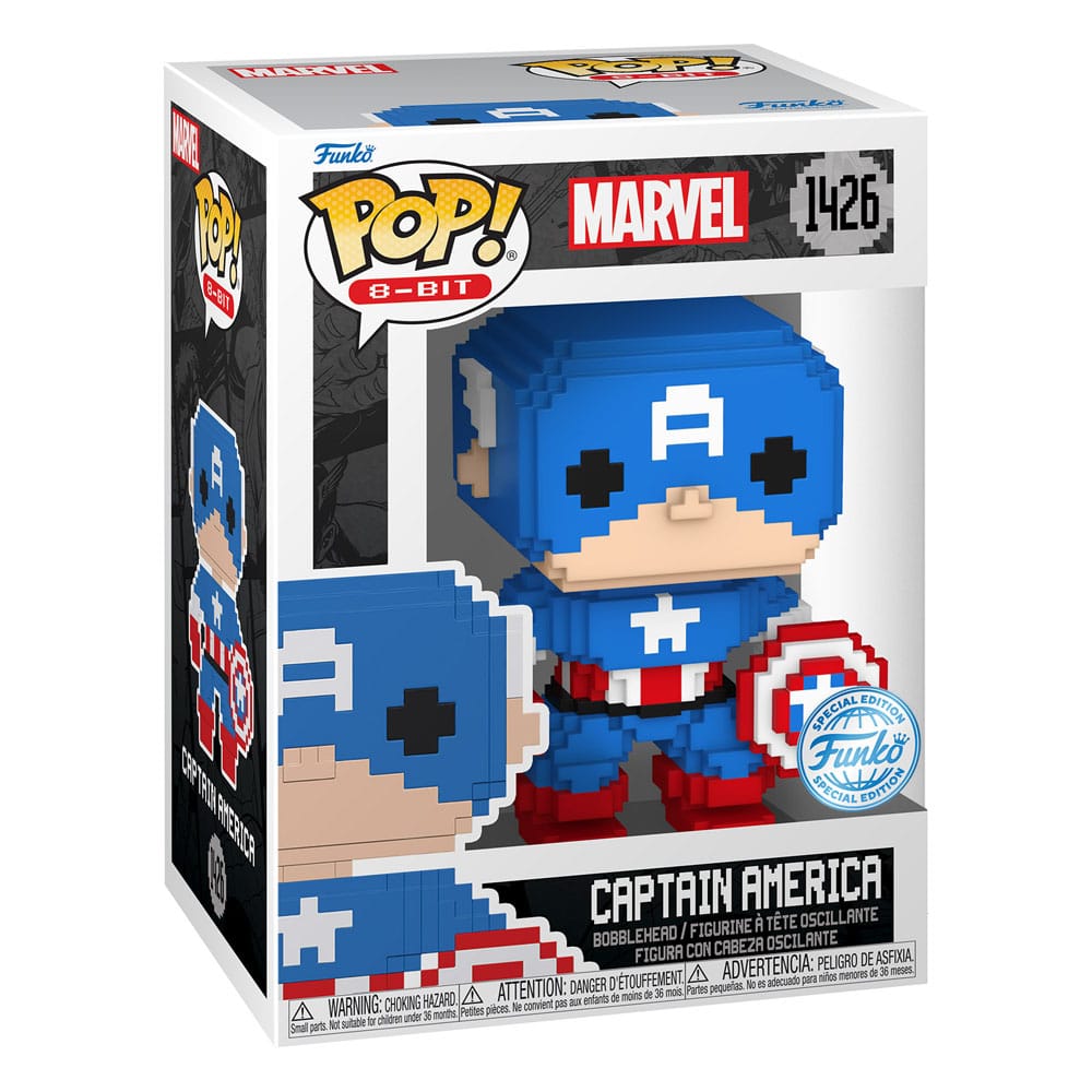Marvel POP 8-Bit Vinyl Figura Captain America 9cm