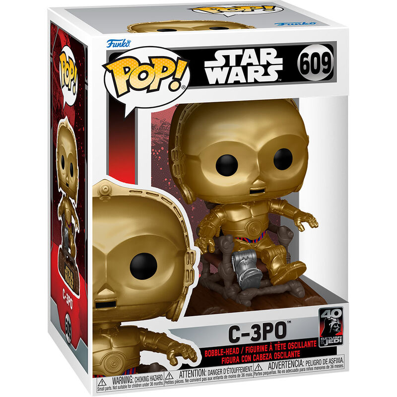 Star Wars Return of the Jedi 40th Anniversary POP! Vinyl Figura C3P0 in chair 9 cm