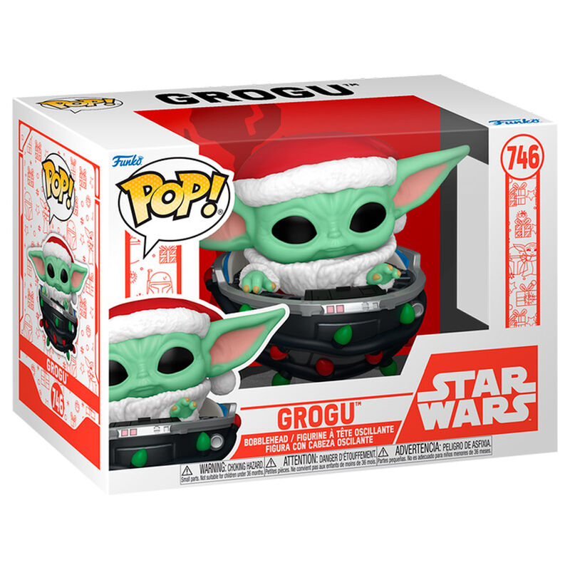 Figura POP Star Wars Grogu with Santa Hat in Pram Frikytopia