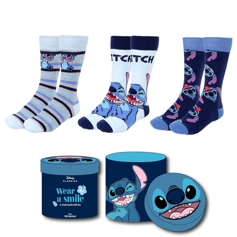 Set 3 calcetines Stitch Disney adulto surtido Frikytopia