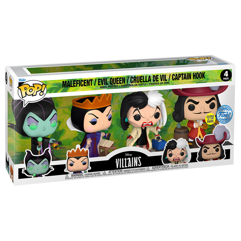 Blister 4 figuras POP Disney Villanas Frikytopia