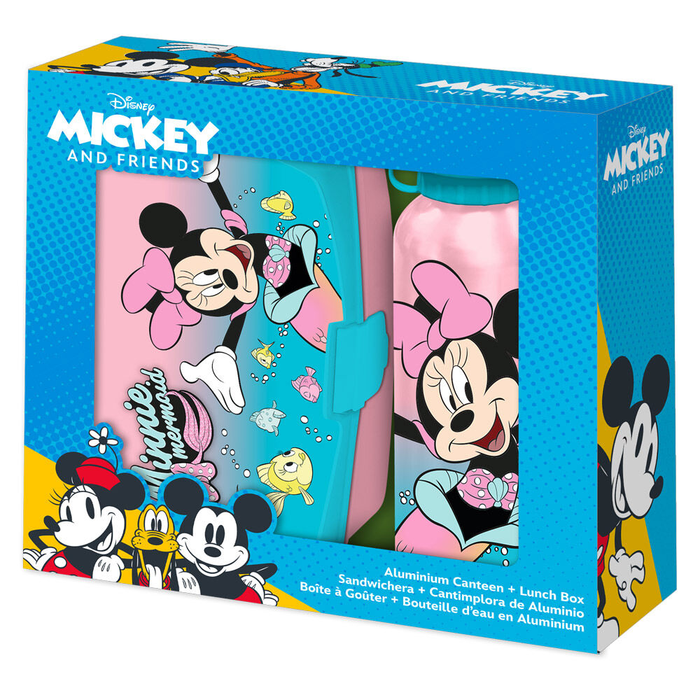 Blister Sanduicheira + Cantil alumínio Minnie Disney 500ml Frikytopia