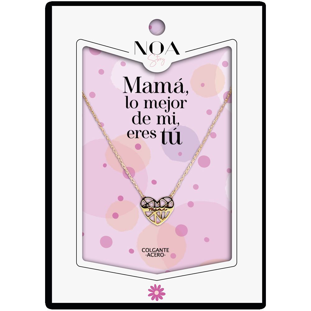 Colgante corazon Mama acero dorado - Mama Lo Mejor de mi Vida Eres Tu Frikytopia
