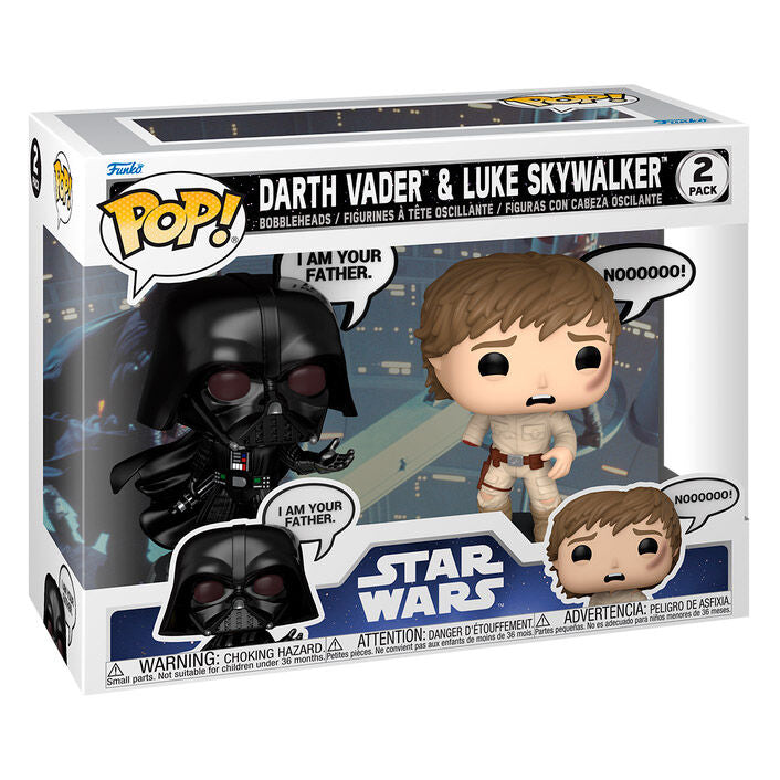 Blister 2 figuras POP Star Wars Darth Vader & Luke Skywalker Frikytopia