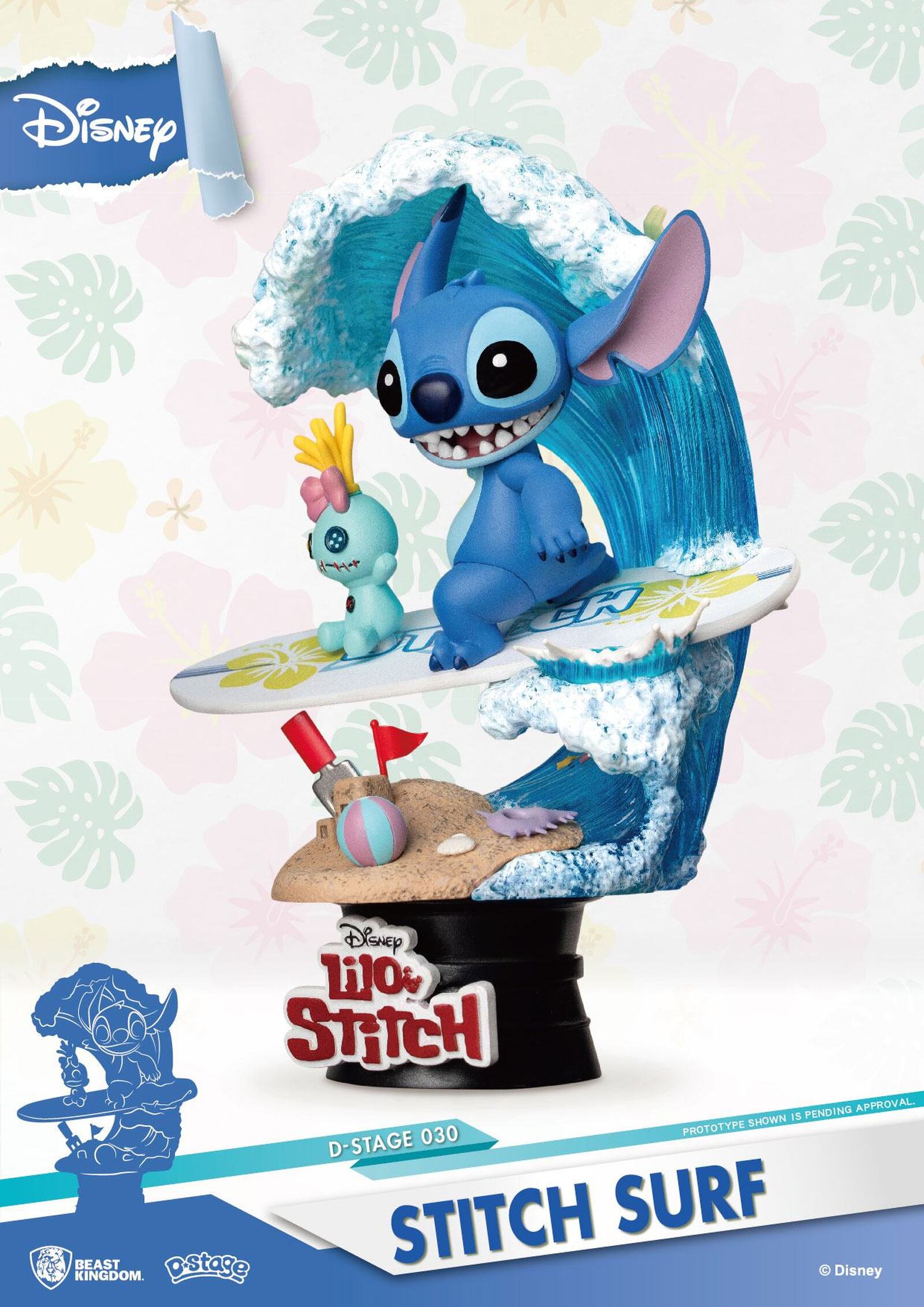 Disney Summer Series Diorama PVC D-Stage Stitch Surf 15 cm Frikytopia