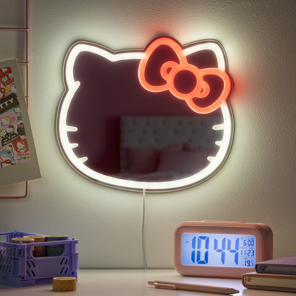 Espejo de Neón Led Montable en la Pared Hello Kitty