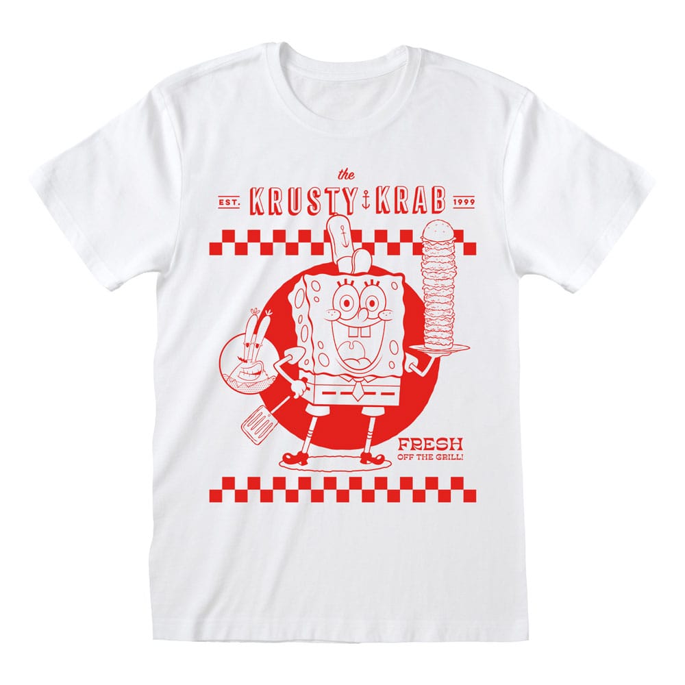 Bob Esponja Camiseta Krusty Krab White talla S Frikytopia