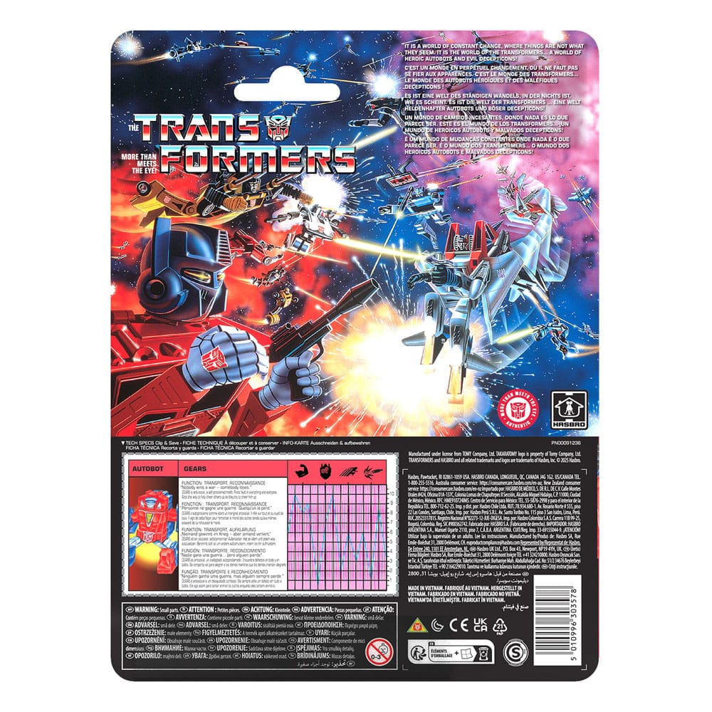 The Transformers Retro G1 Figura Autobot Gears 12 cm