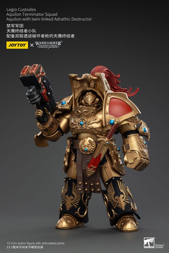 Warhammer The Horus Heresy Figura 1/18 Legio Custodes Aquilon Terminator Squad Aquilon with twin-linked Adrathic Destructor 14 cm Frikytopia