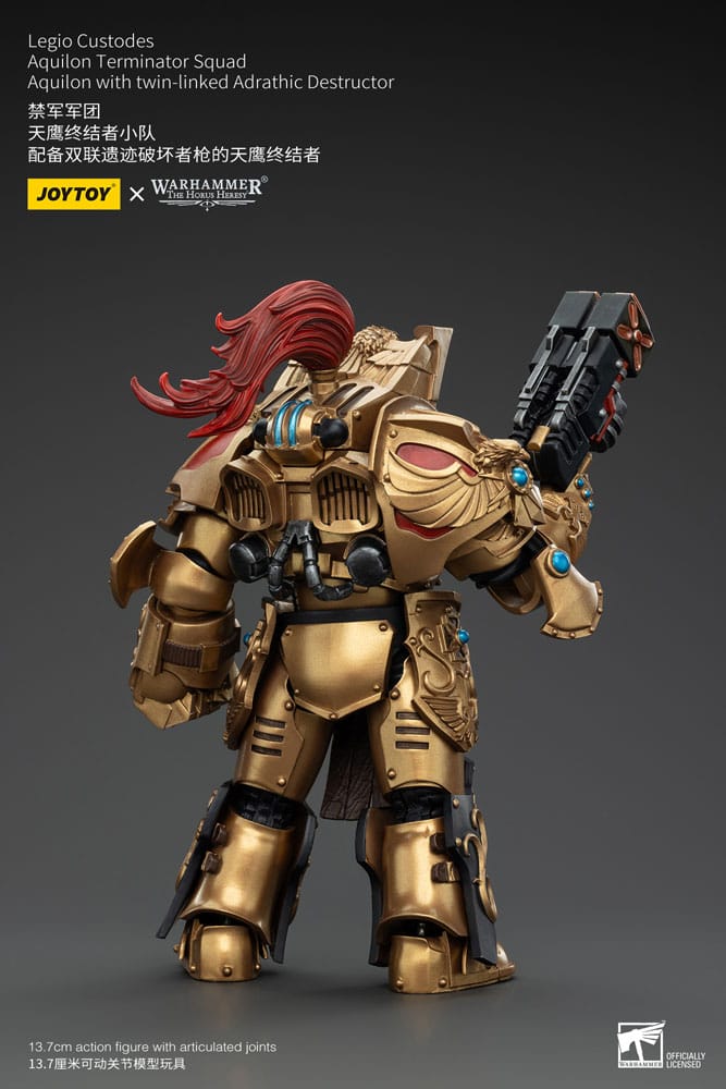 Warhammer The Horus Heresy Figura 1/18 Legio Custodes Aquilon Terminator Squad Aquilon With Twin-linked Adrathic Destructor 14 cm