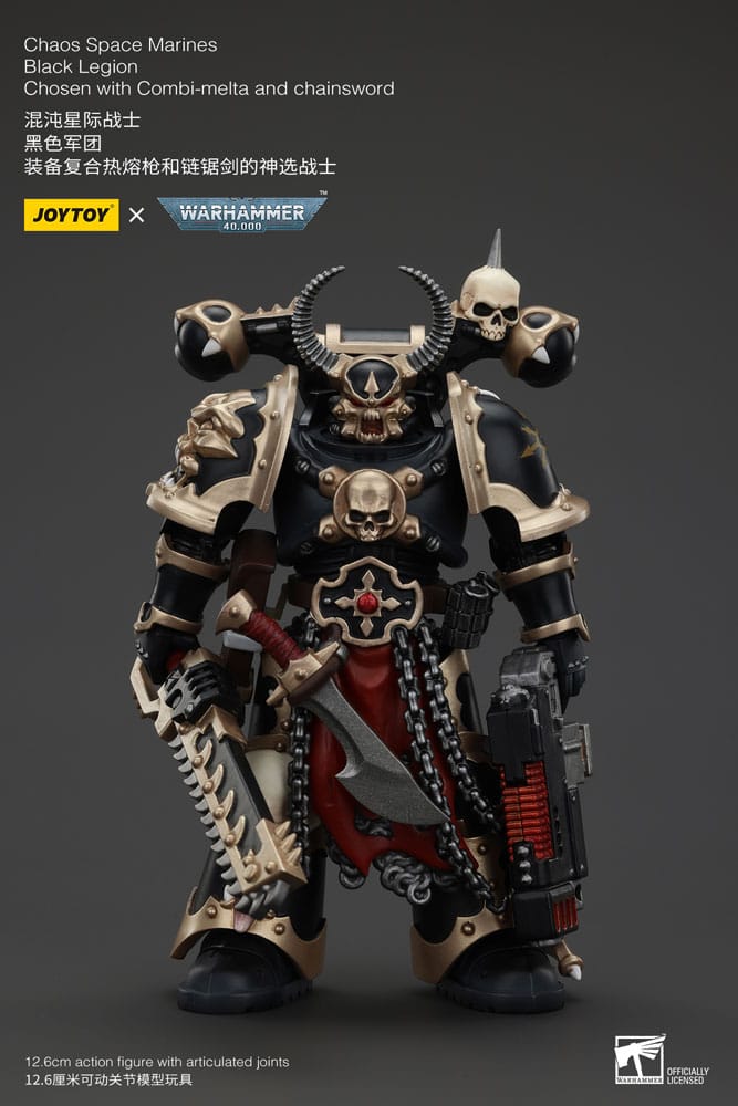 Warhammer 40k Actionfigur Chaos Space Marines Black Legion Chosen with Combi-melta and chainsword 20 cm Frikytopia