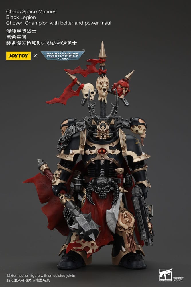 Warhammer 40k Actionfigur Chaos Space Marines Black Legion Chosen Champion with bolter and power maul 20 cm Frikytopia