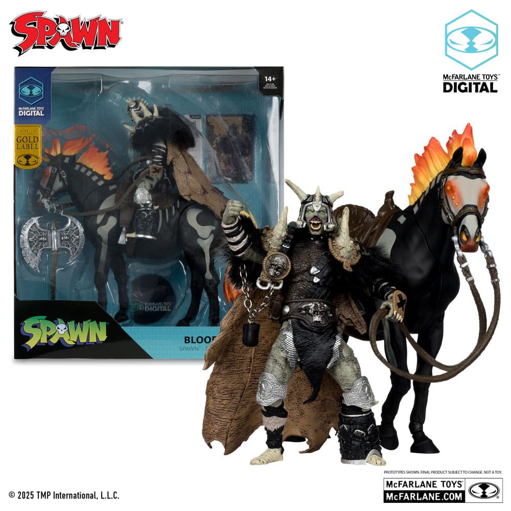 Spawn Figura Bloodaxe con Caballo (Spawn: The Dark Ages) (McFarlane Toys 30th Anniversary) (Gold Label) 18 cm