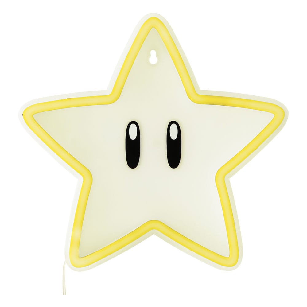 Luz neon pared paladone super mario bros super estrella