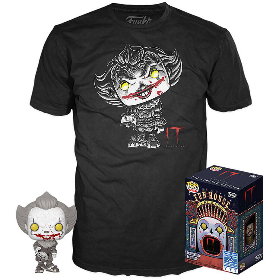 Set Figura POP Tee IT 2 Pennywise Exclusive Talla M Frikytopia