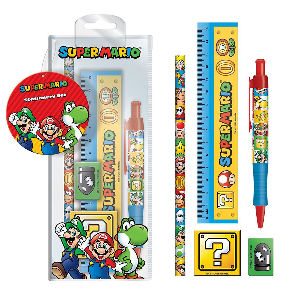 Super Mario Juego de 5 Piezas Para Escribir