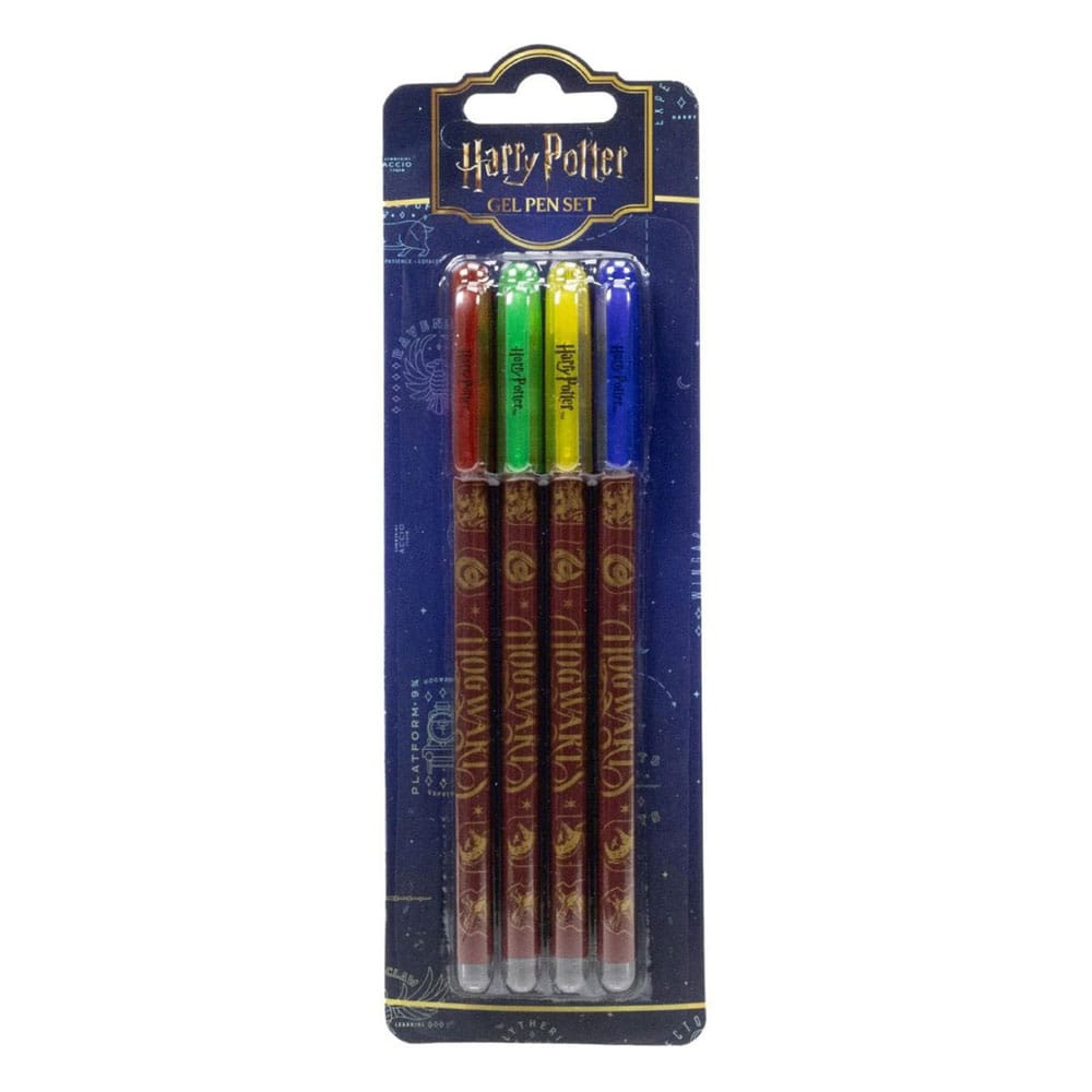 Harry Potter Pack de 4 bolígrafos de gel Colourful Crest Frikytopia