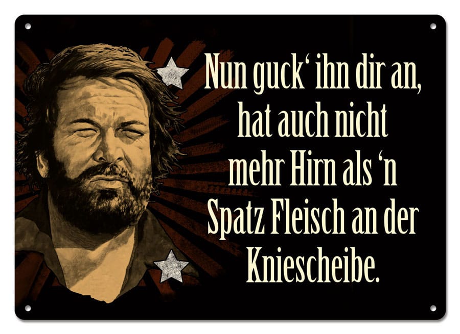 Bud Spencer Placa de Chapa Nun guck' ihn dir an,... 10 x 15 cm Frikytopia