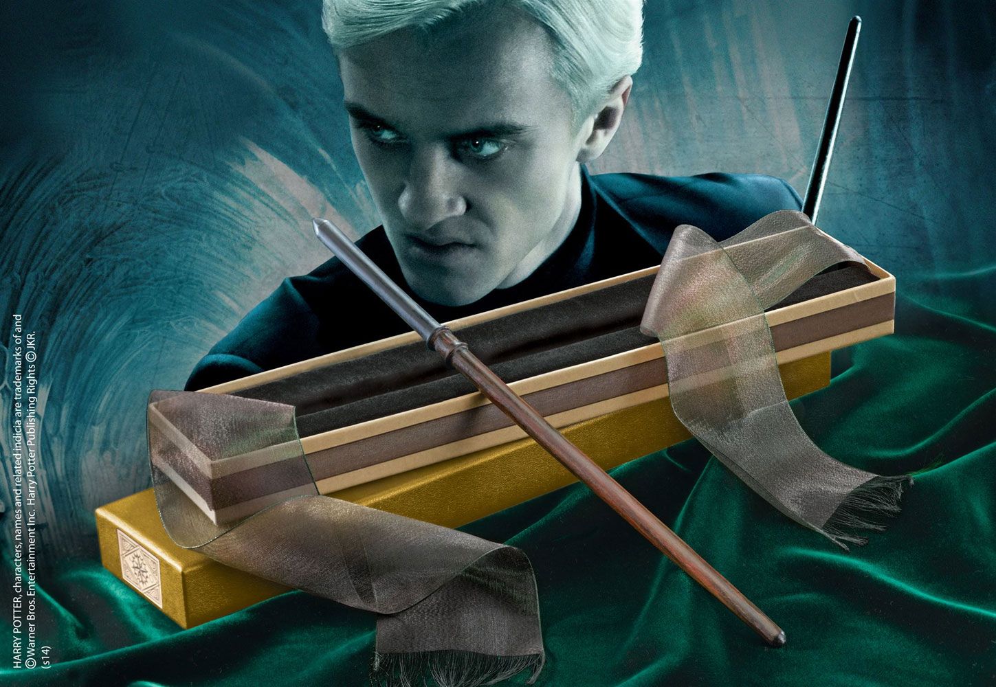 Replica the noble collection harry potter varita de draco malfoy caja olivander