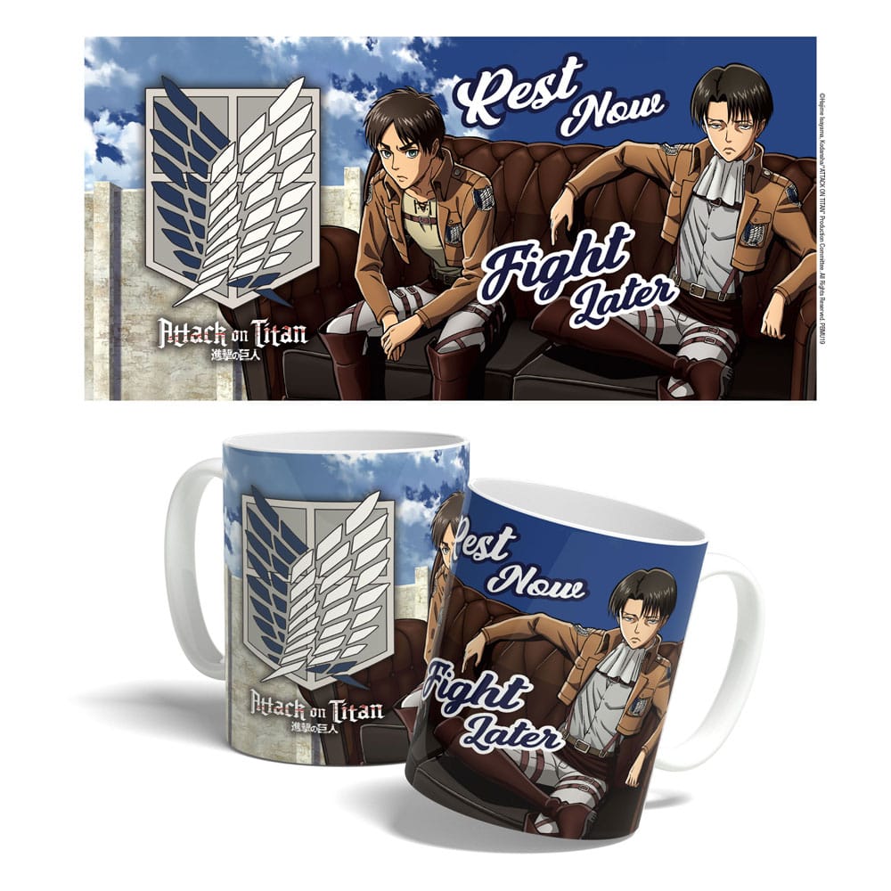 Attack on Titan Taza Rest Now, Fight Later 325 ml Frikytopia