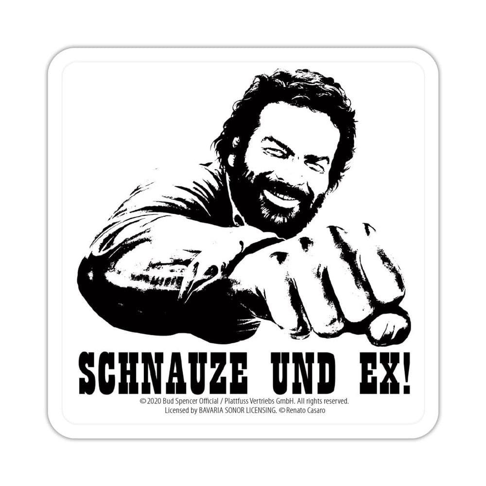 Bud Spencer Posavasos de hojalata Schnauze und Ex 10 x 10 cm Frikytopia