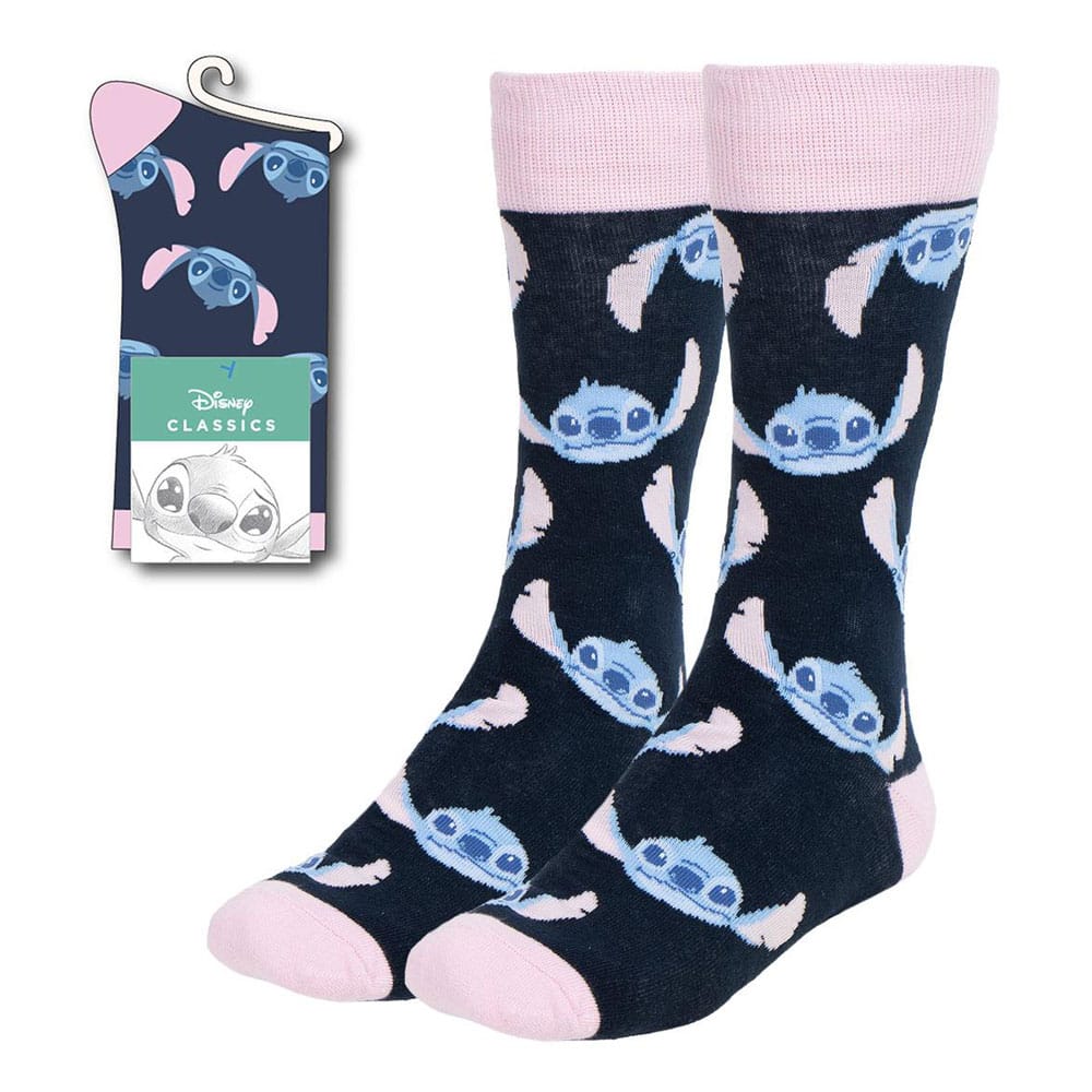 Meias Lilo & Stitch Stitch's Face Cor-de-Rosa 36-43 Frikytopia