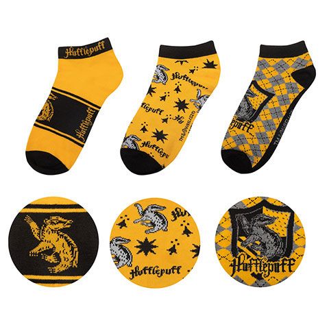 Harry Potter Pack de 3 Pares de calcetines tobilleros Hufflepuff Frikytopia