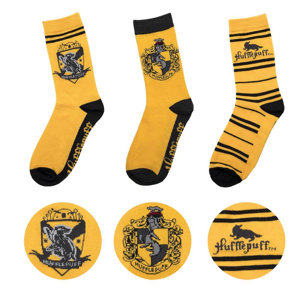 Harry Potter Pack de 3 Pares de calcetines Hufflepuff Frikytopia