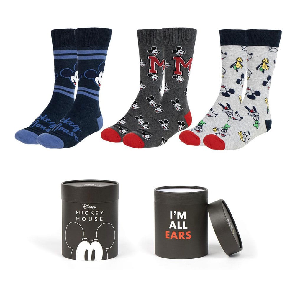 Disney Pack de 3 Pares de calcetines Mickey 38-45