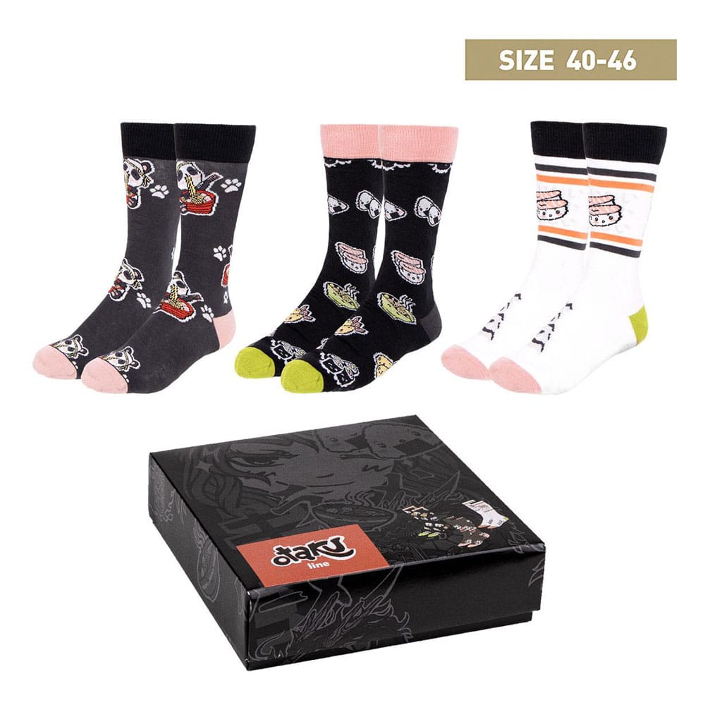 Pack de 3 Pares de calcetines Otaku 40-46 Frikytopia