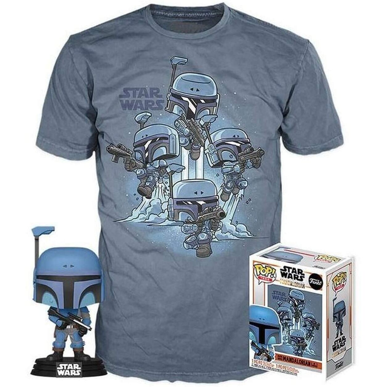 Set Figura POP Tee Star Wars Mandalorian Talla L Frikytopia