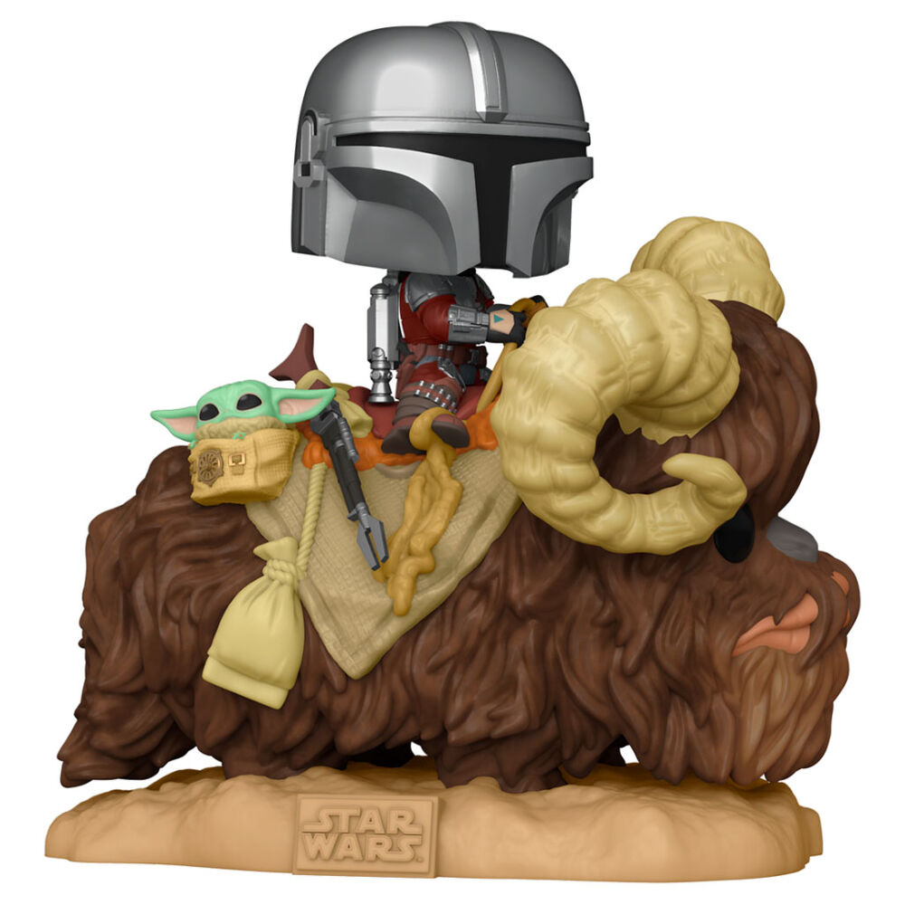 Figura POP Star Wars The Mandalorian Mando On Bantha With Child