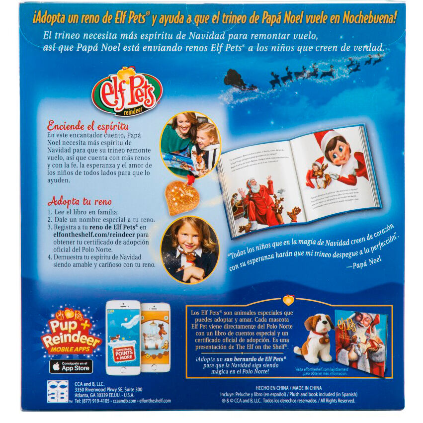 Set Cuento + Peluche Reno Elf Pets español