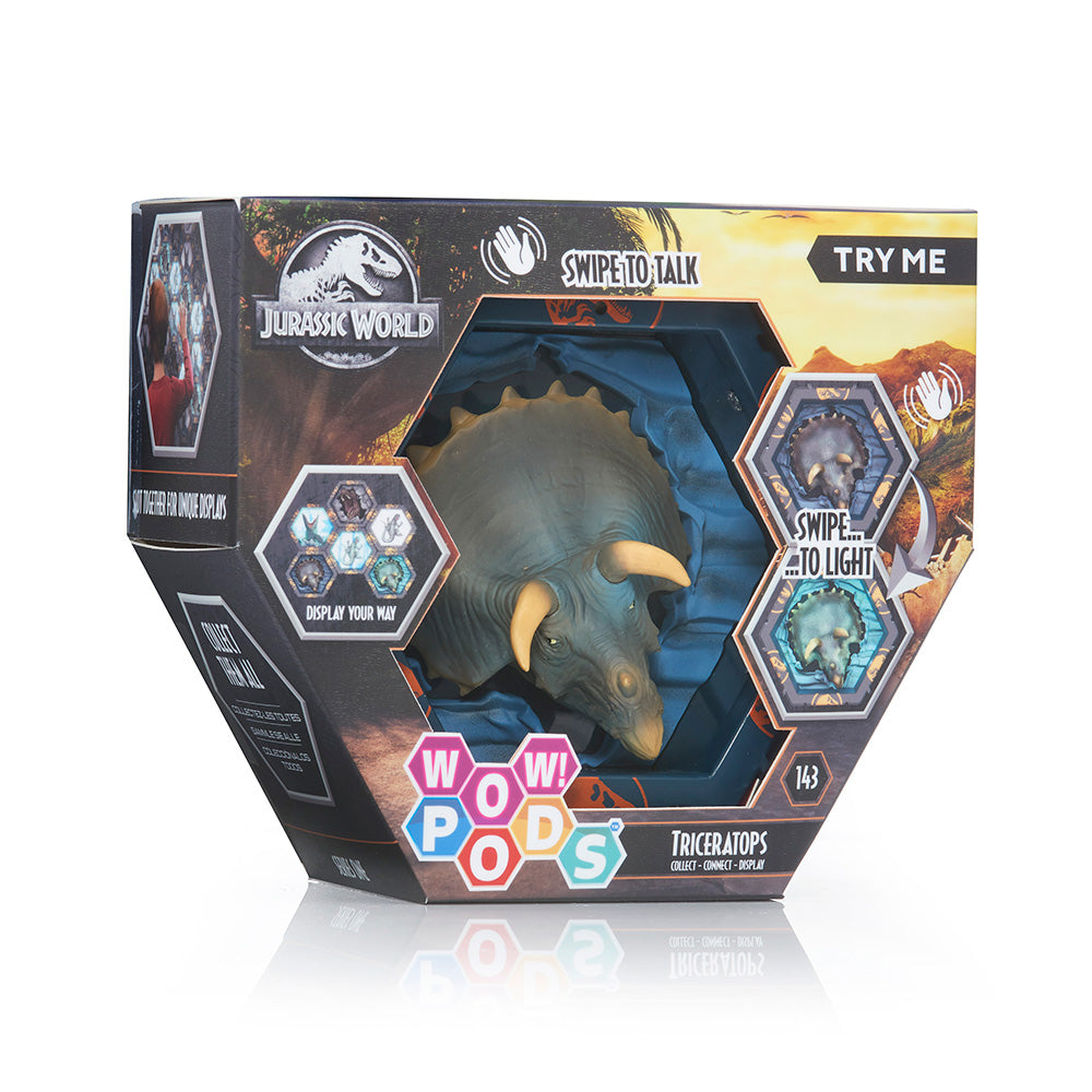 Figura wow! pod jurassic world triceratops sfx con sonido Frikytopia