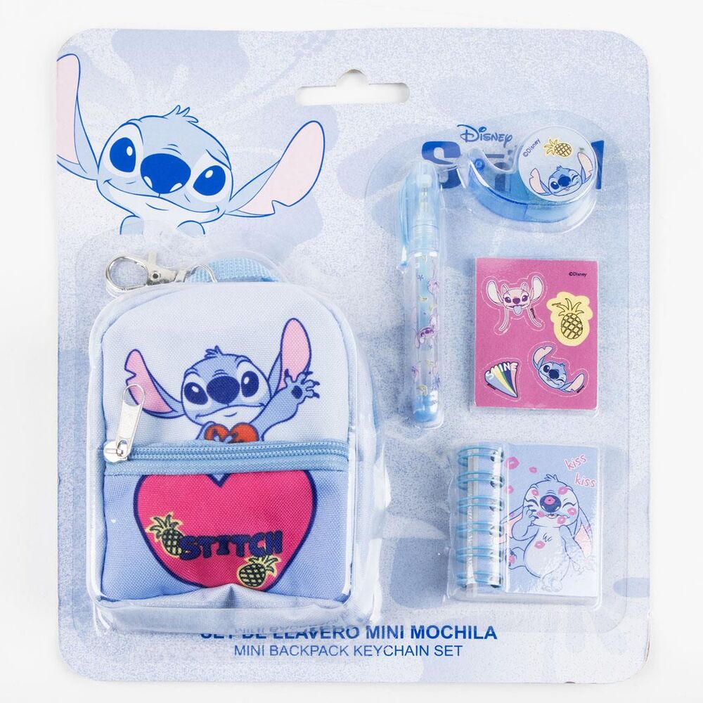 Set papeleria Mini Mochila Stitch Disney Frikytopia