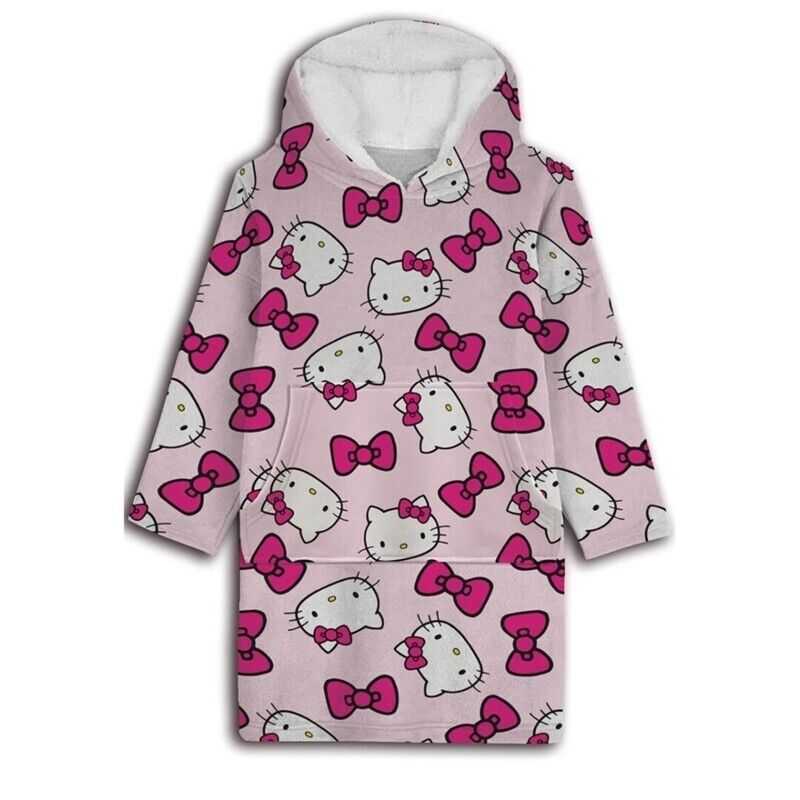 Bata de moletom oversize Hello Kitty infantil Frikytopia