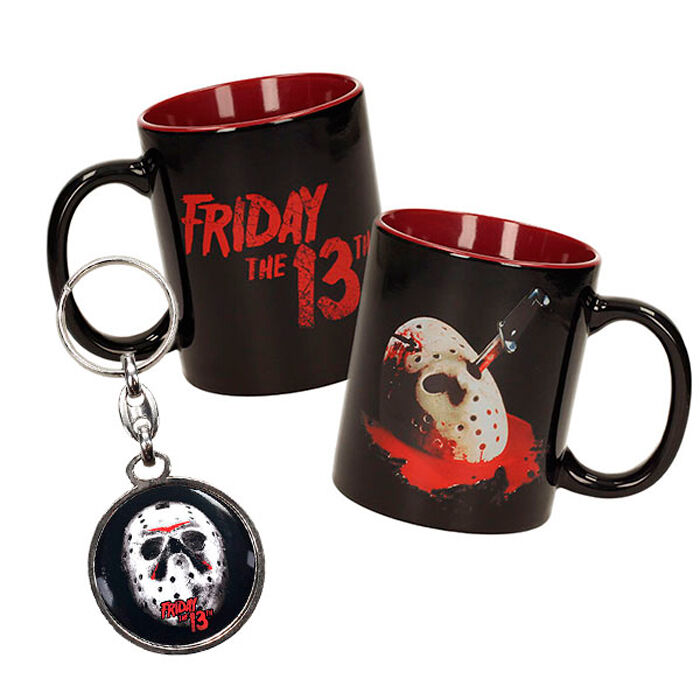 Taza + Llavero metalico Viernes 13 Frikytopia