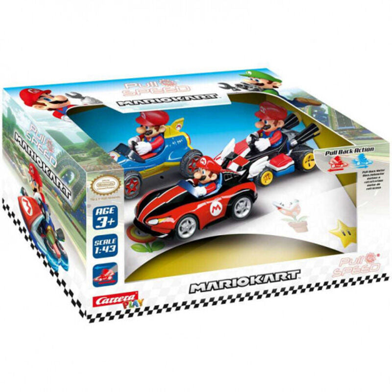 Set 3 coches Pull Speed Mario - Mario Kart Frikytopia