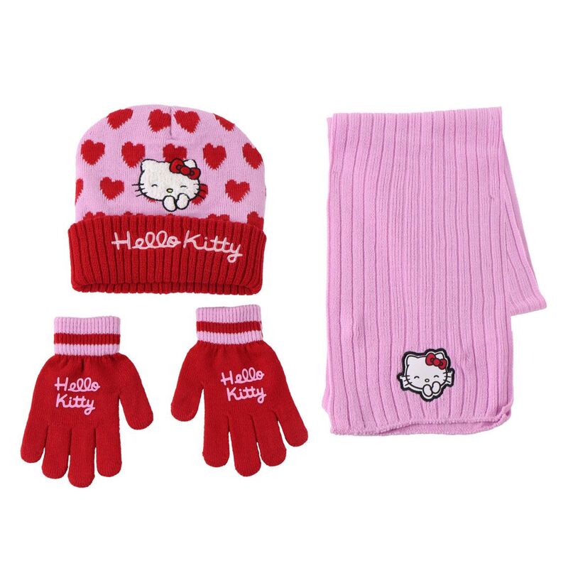Conjunto gorro guantes braga cuello Hello Kitty Frikytopia